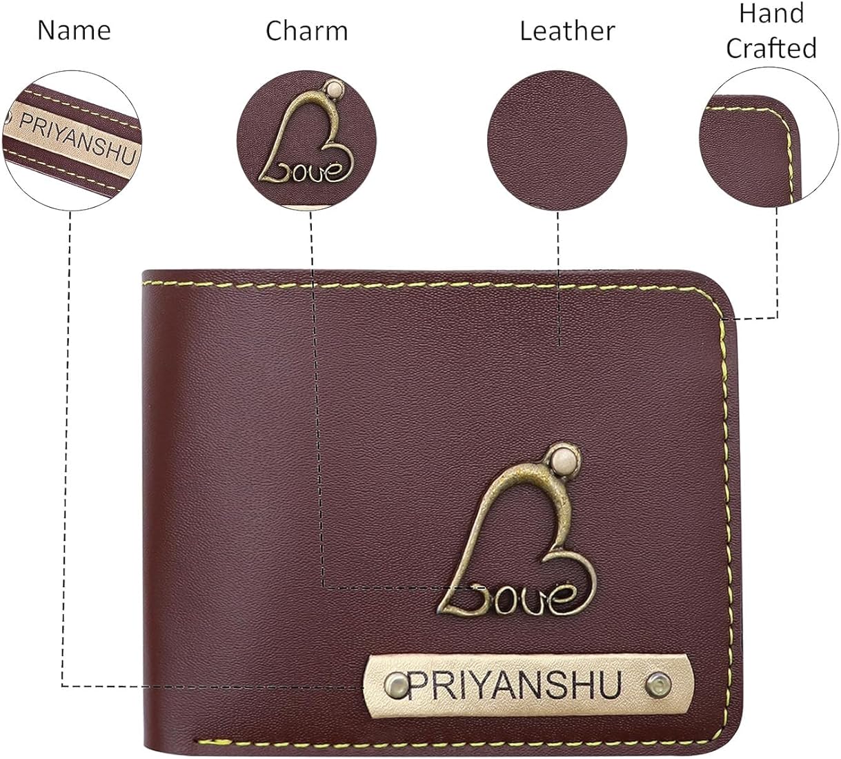 Personalized Men's Wallet With Charm