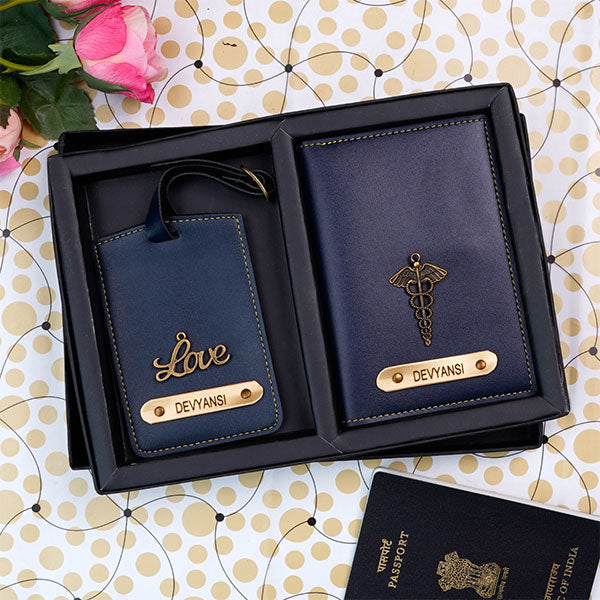 Personalized Luggage Tag With Passport Cover Combo