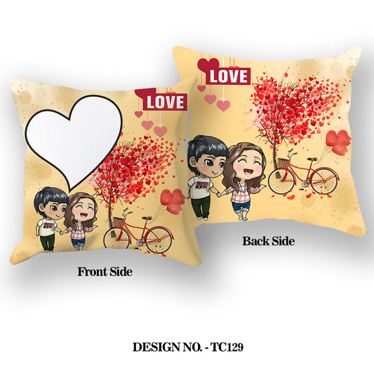 Couple With Love Satin Pillow