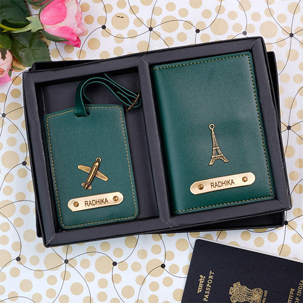 Personalized Luggage Tag With Passport Cover Combo