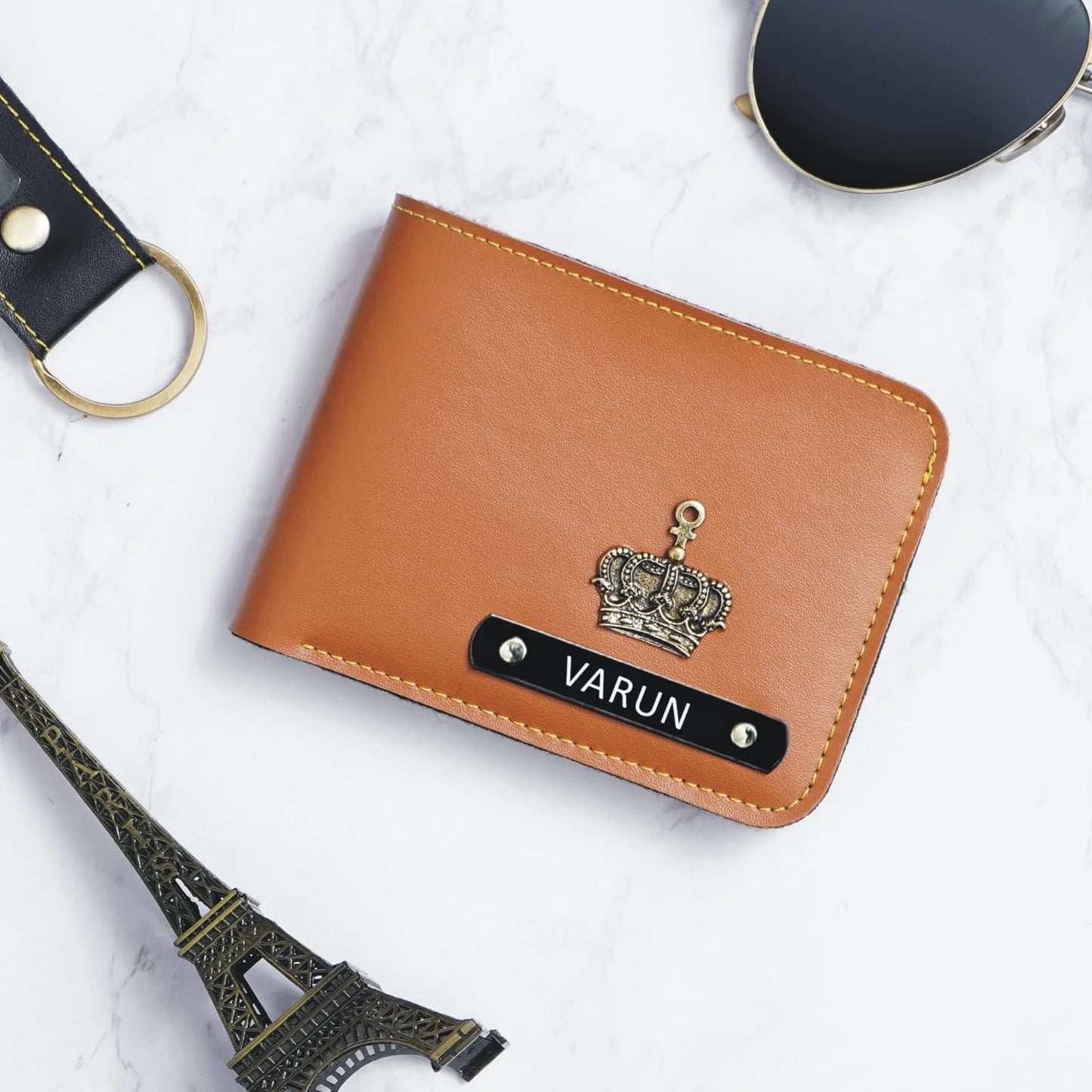 Personalized Men's Wallet With Charm