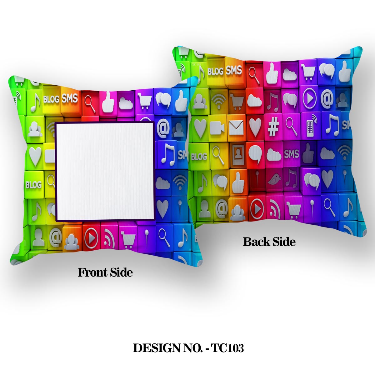 Social Media Satin Pillow