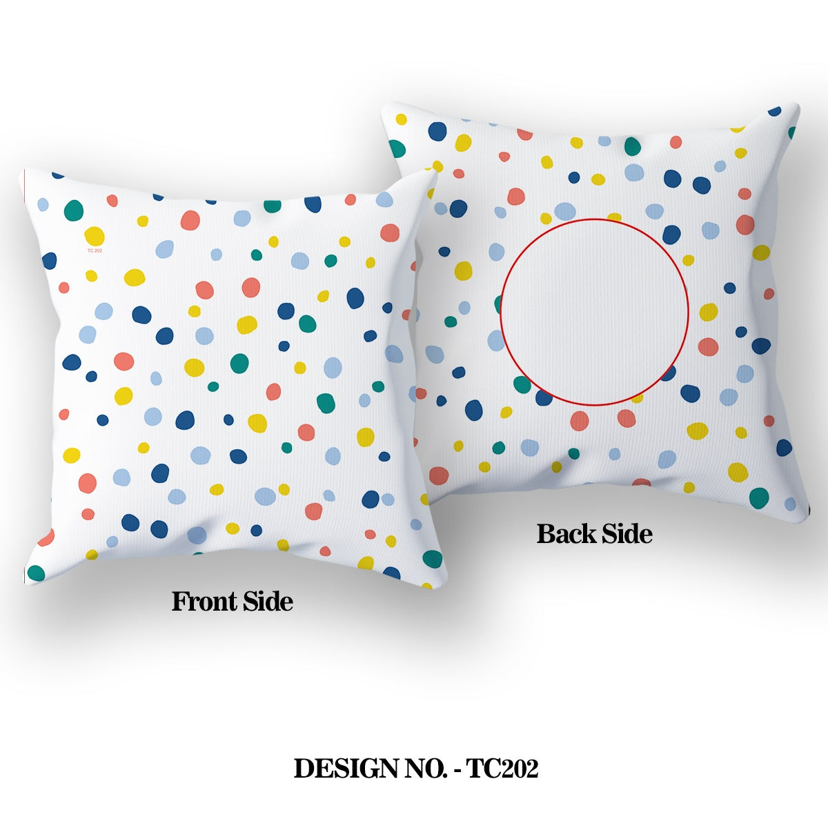 Colorful Polka Dots Satin Pillow