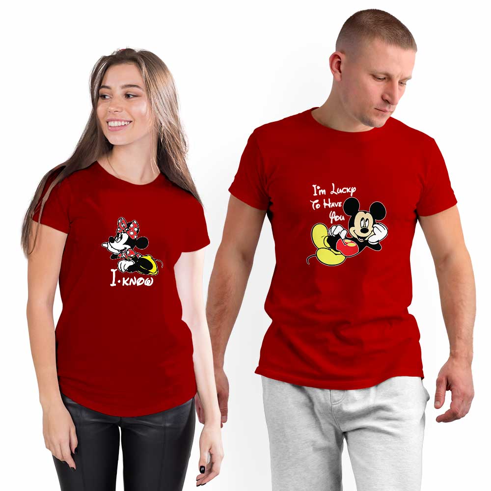 Mickey and Minnie Lucky to Have You Couple T-shirt