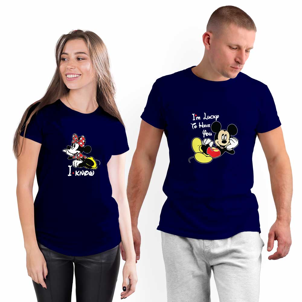 Mickey and Minnie Lucky to Have You Couple T-shirt