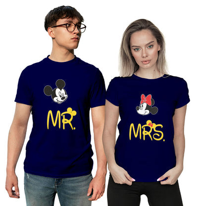 Mr and Mrs Mickey Minnie Face Couple T-shirt