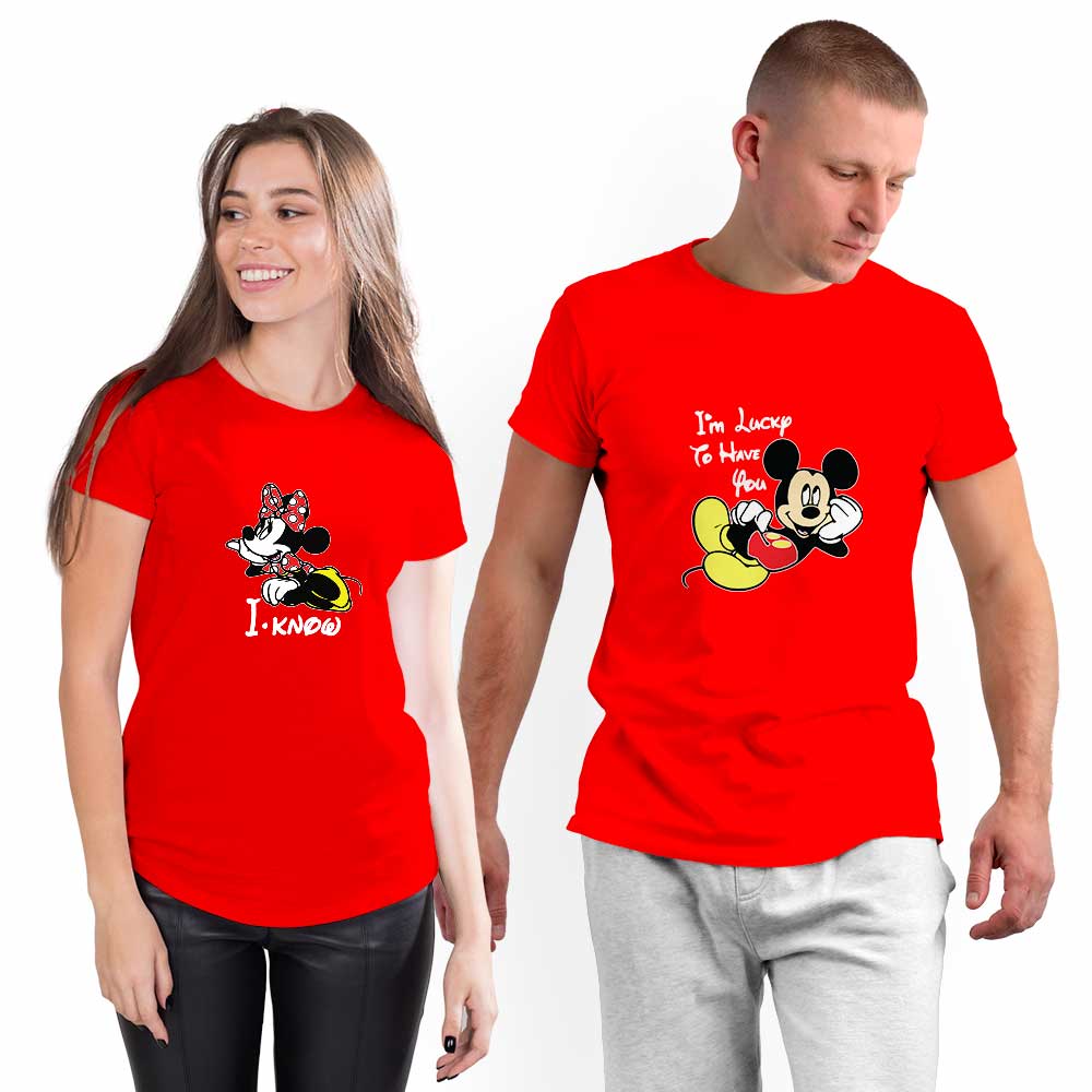 Mickey and Minnie Lucky to Have You Couple T-shirt