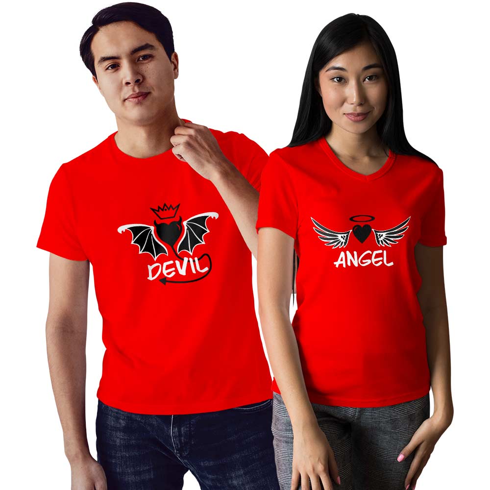 Devil and Angel Couple T-shirt