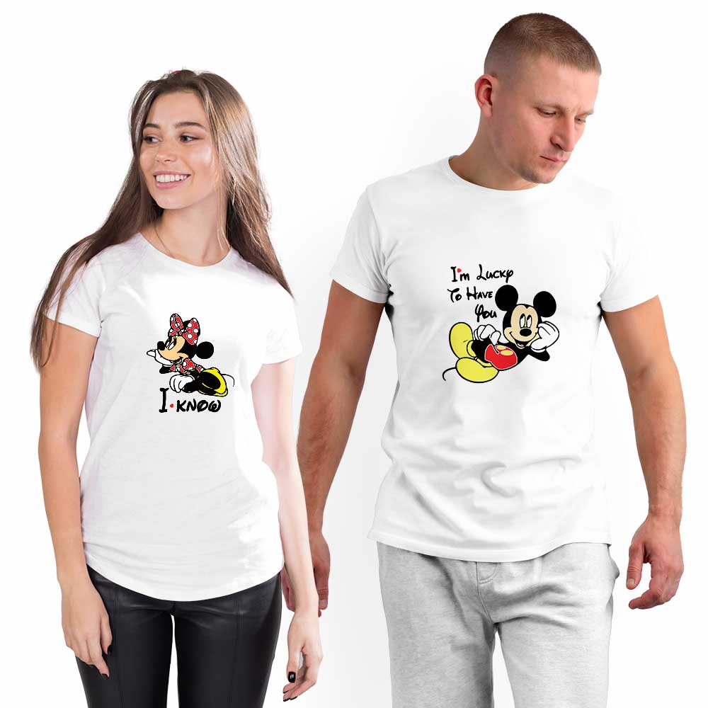 Mickey and Minnie Lucky to Have You Couple T-shirt