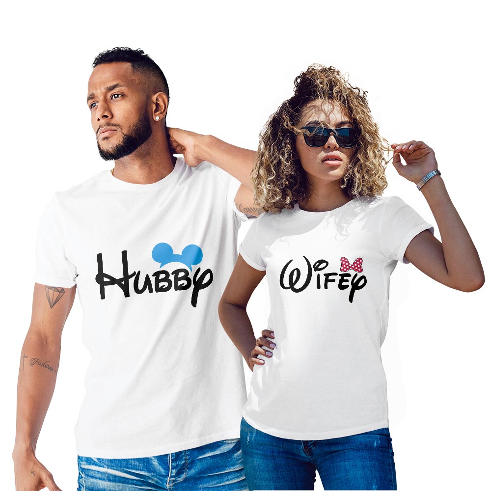 Hubby Wifey Couple T-shirt