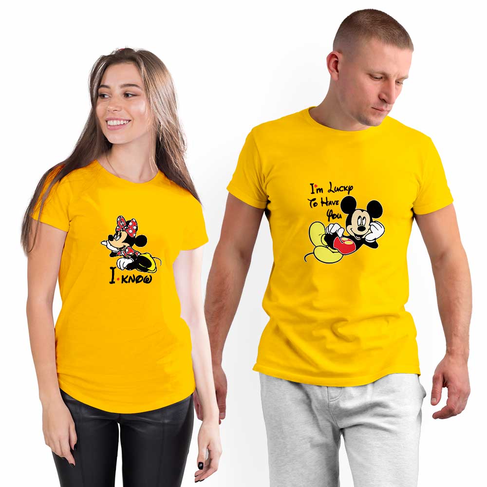 Mickey and Minnie Lucky to Have You Couple T-shirt