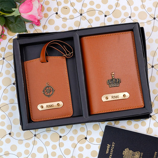 Personalized Luggage Tag With Passport Cover Combo