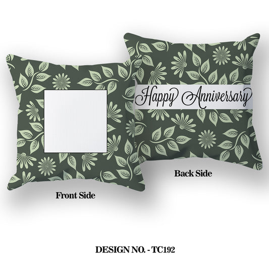 Happy Anniversay Printed Satin Pillow