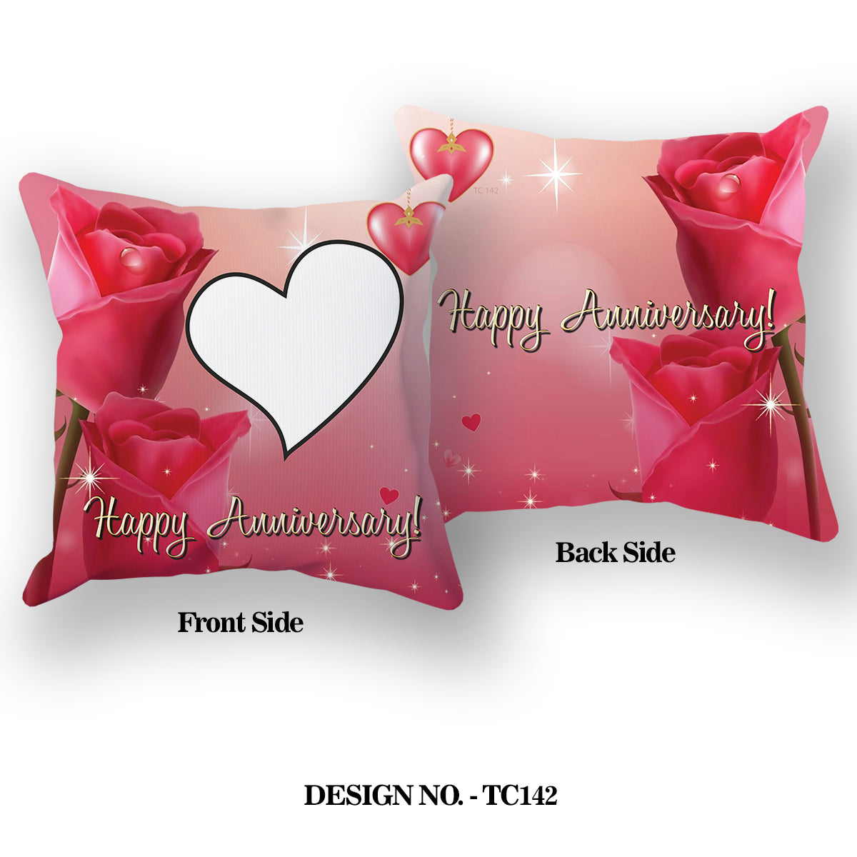 Happy Anniversay Printed Satin Pillow