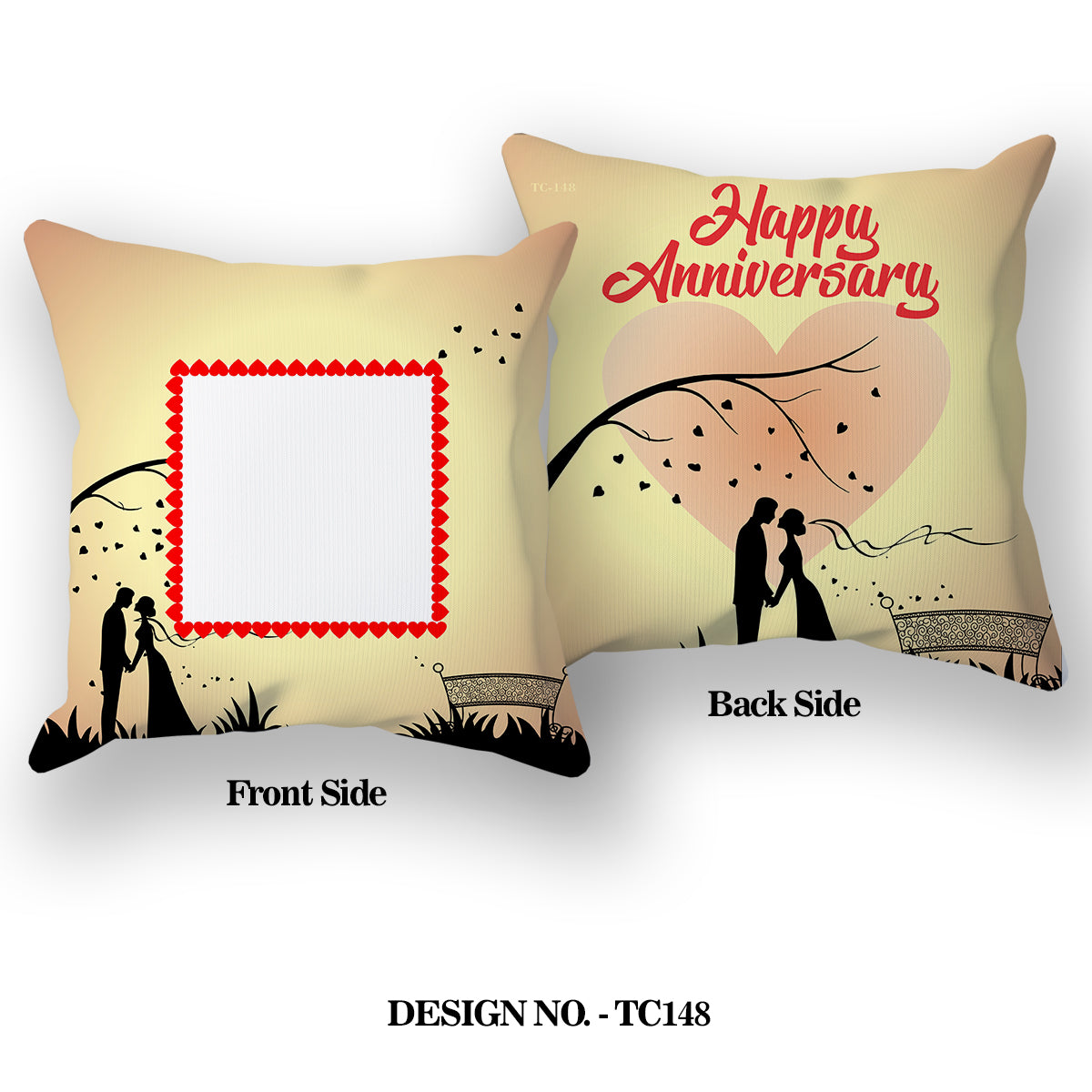 Happy Anniversay Printed Satin Pillow