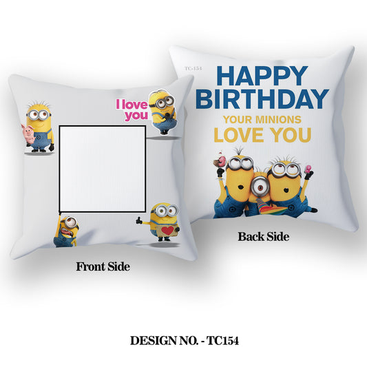 Happy Birthday Printed Satin Pillow