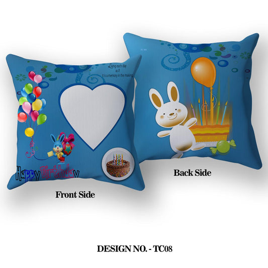 Happy Birthday Printed Satin Pillow