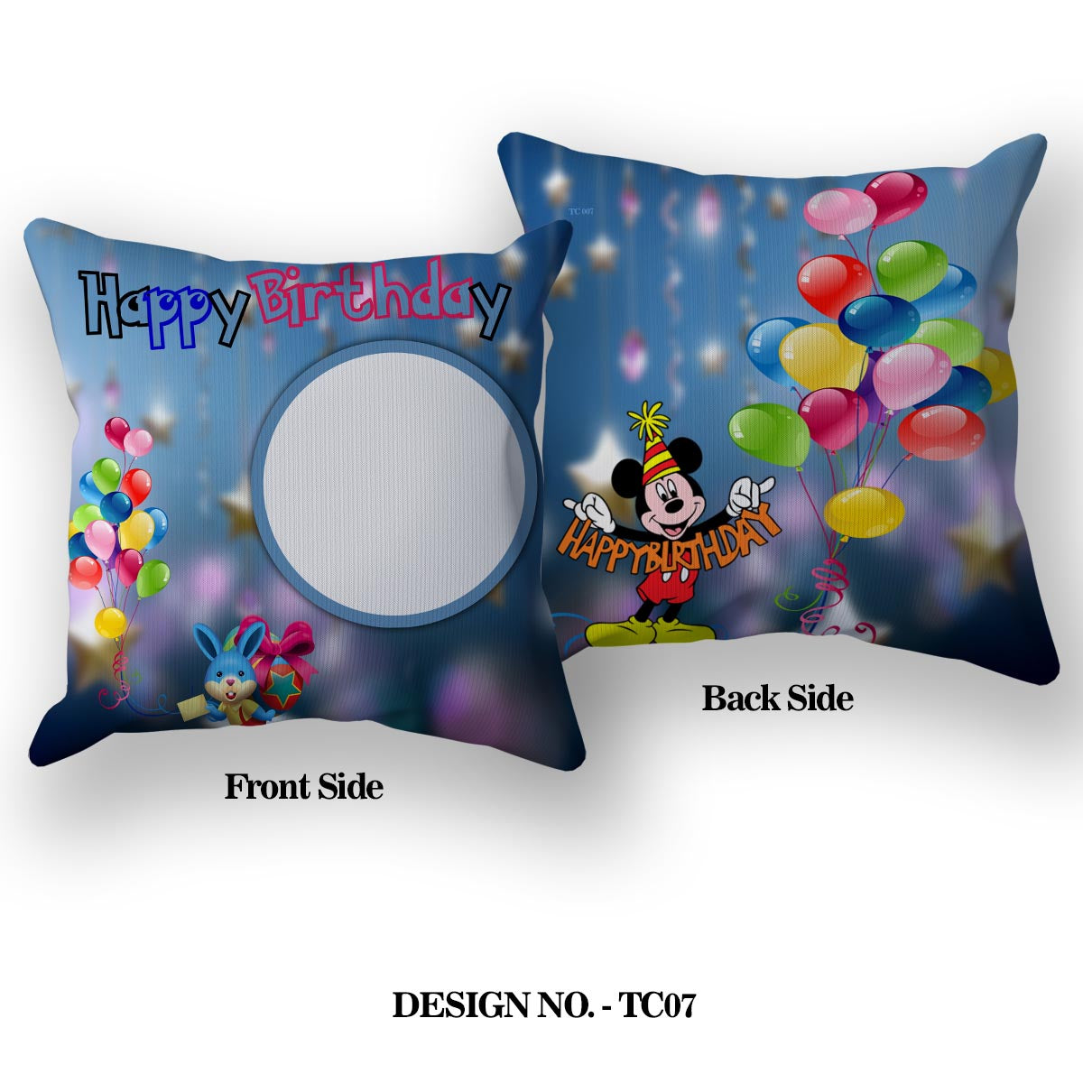 Happy Birthday Printed Satin Pillow