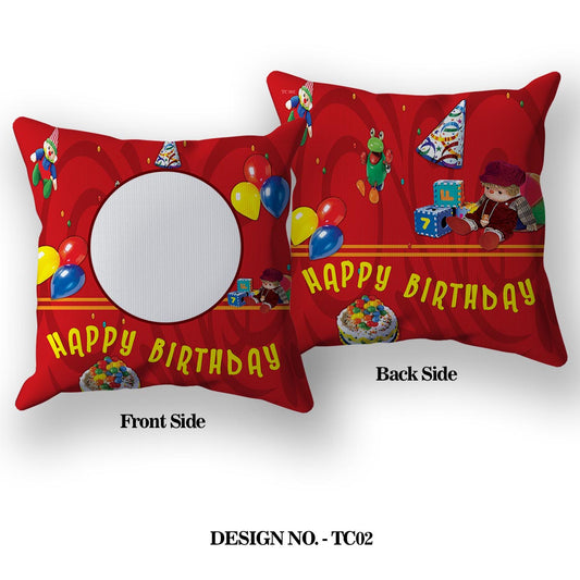 Happy Birthday Printed Satin Pillow