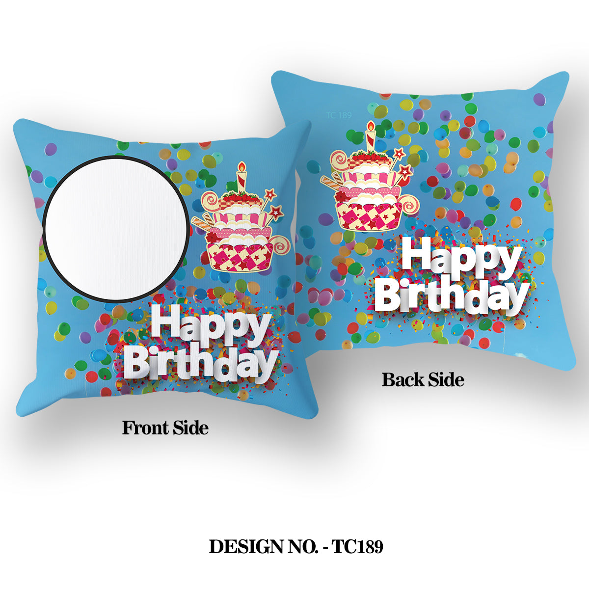 Happy Birthday Printed Satin Pillow