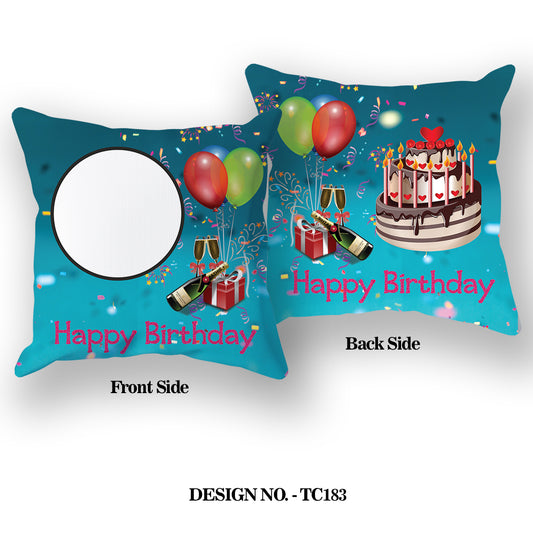 Happy Birthday Printed Satin Pillow