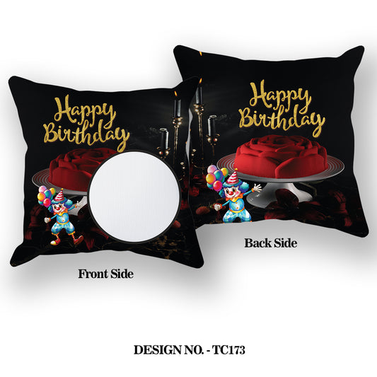 Happy Birthday Printed Satin Pillow