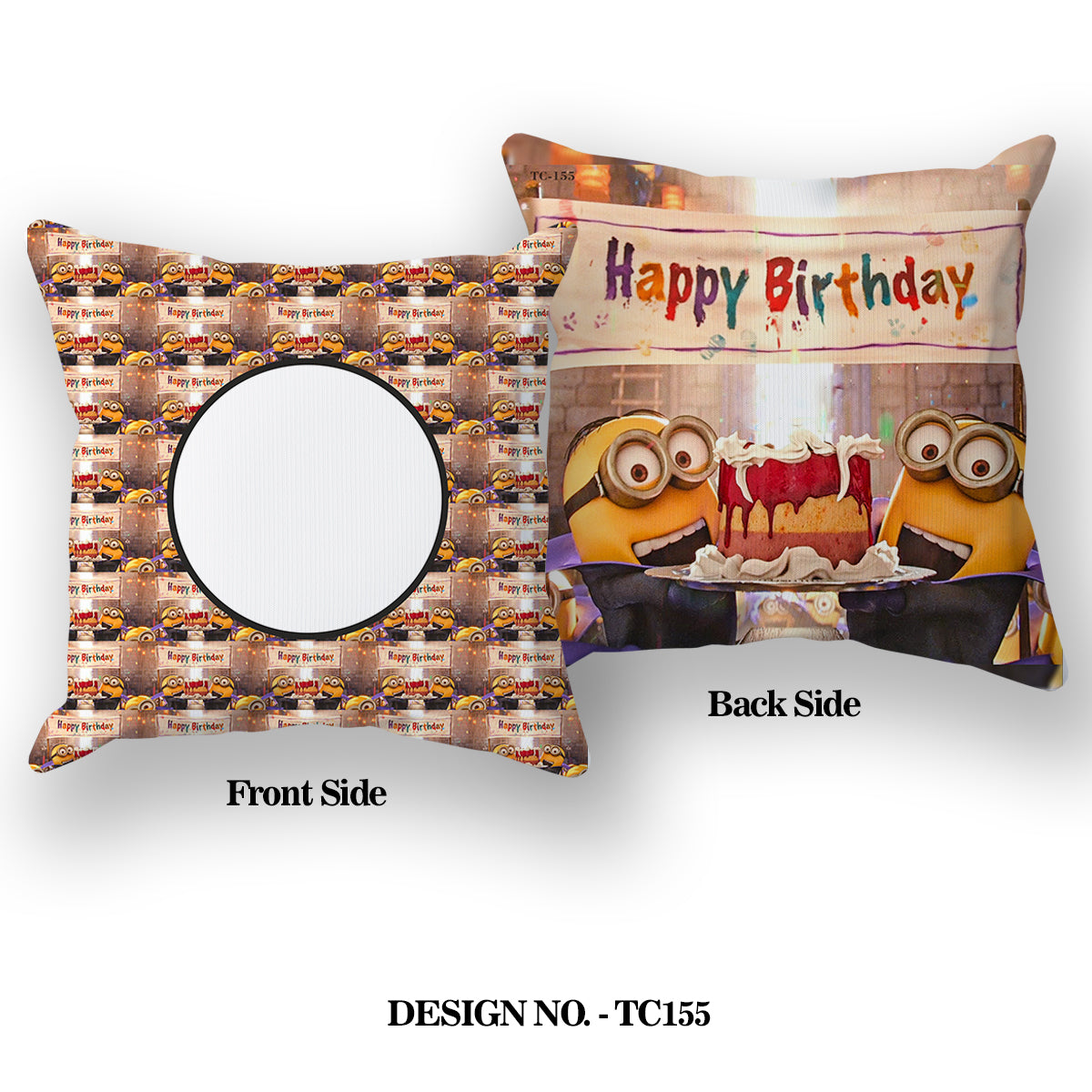 Happy Birthday Printed Satin Pillow