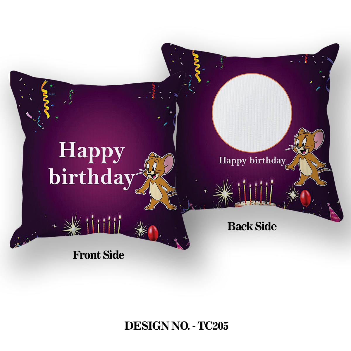 Happy Birthday Printed Satin Pillow