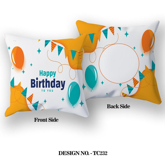 Happy Birthday Printed Satin Pillow