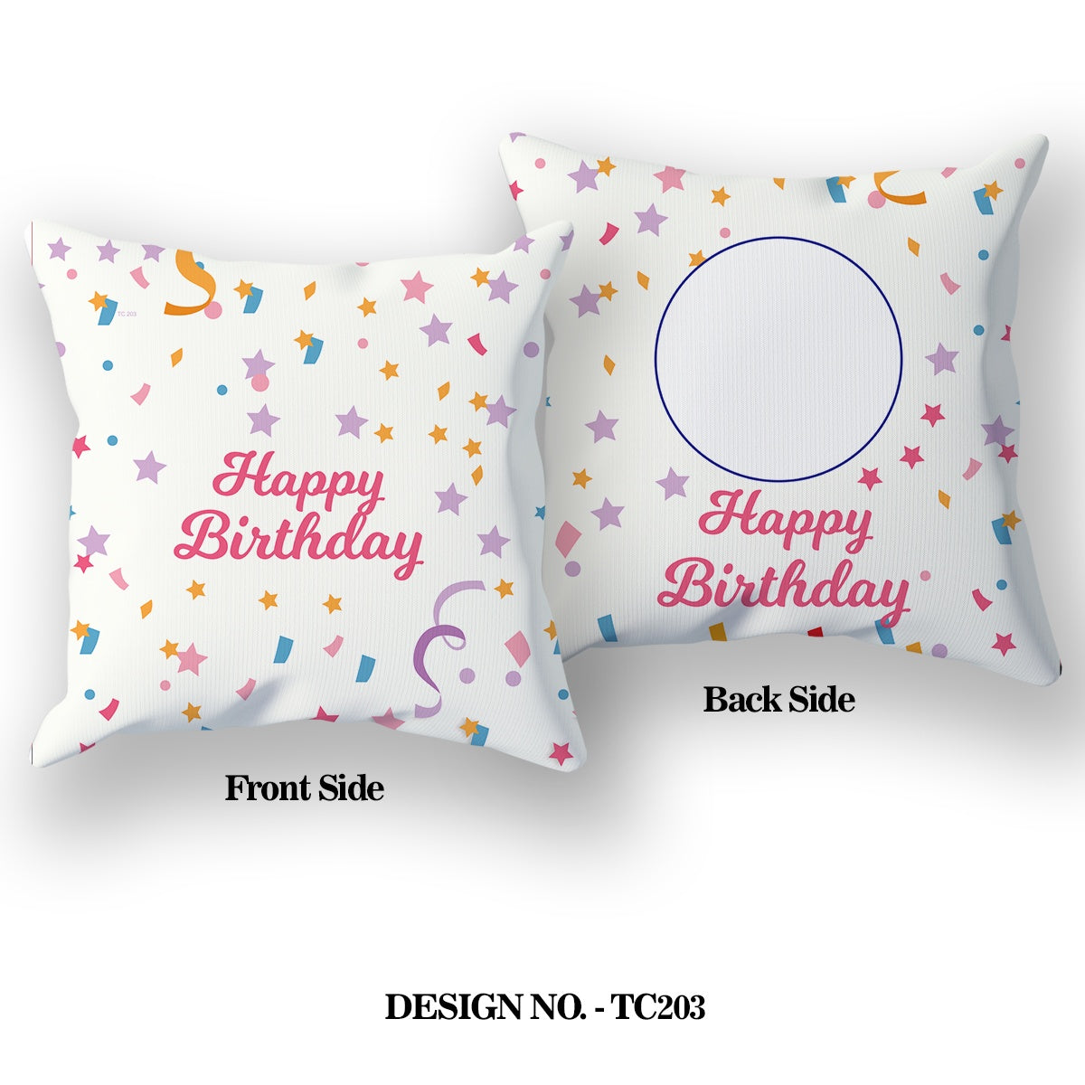 Happy Birthday Printed Satin Pillow