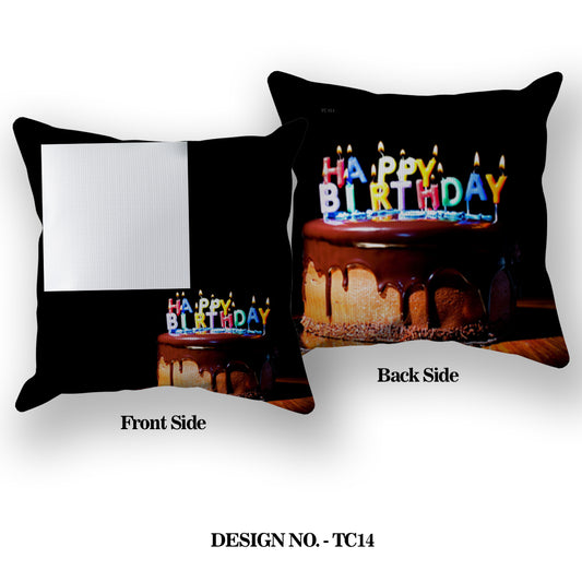 Happy Birthday Printed Satin Pillow