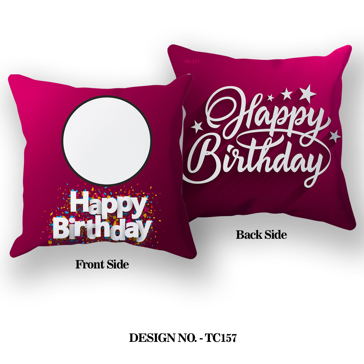 Happy Birthday Printed Satin Pillow