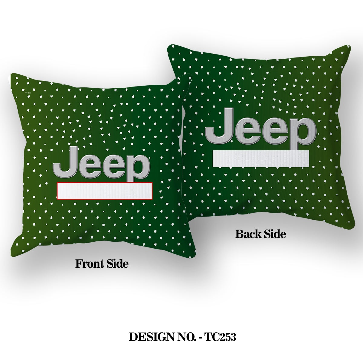 JEEP Car Logo With Customized Name Satin Pillow