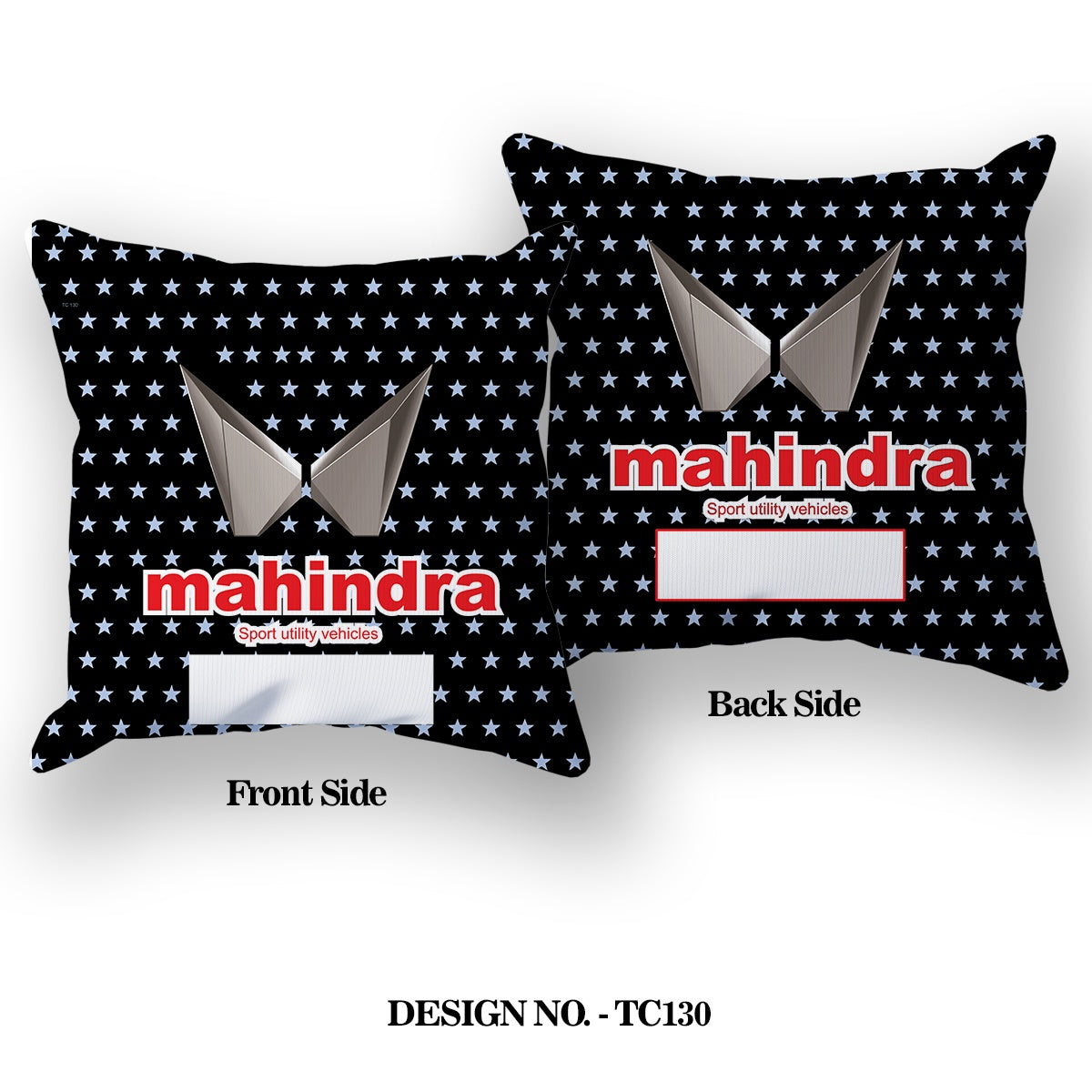 MAHINDRA Car Logo With Customized Name Satin Pillow