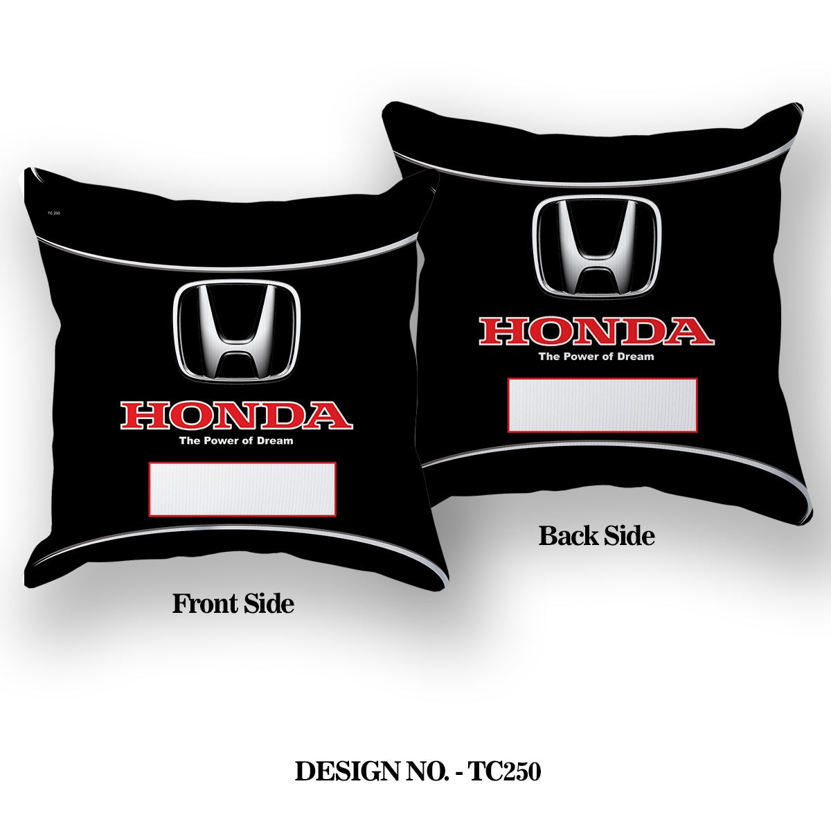 HONDA Car Logo With Customized Name Satin Pillow