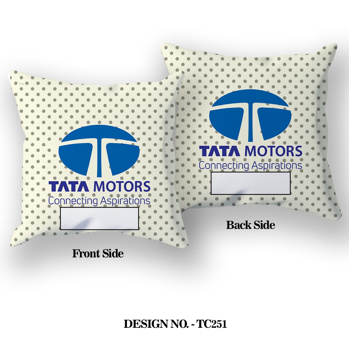 TATA Car Logo With Customized Name Satin Pillow