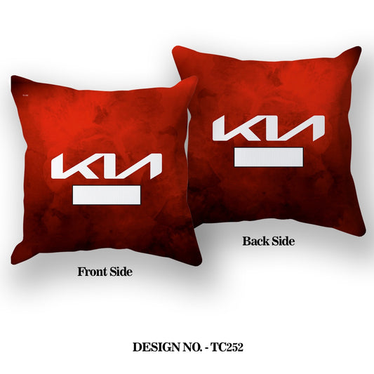 KIA Car Logo With Customized Name Satin Pillow