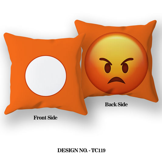 Angry Emoji Satin Pillow